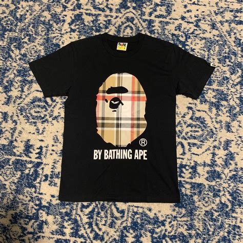 bape burberry tee size m.